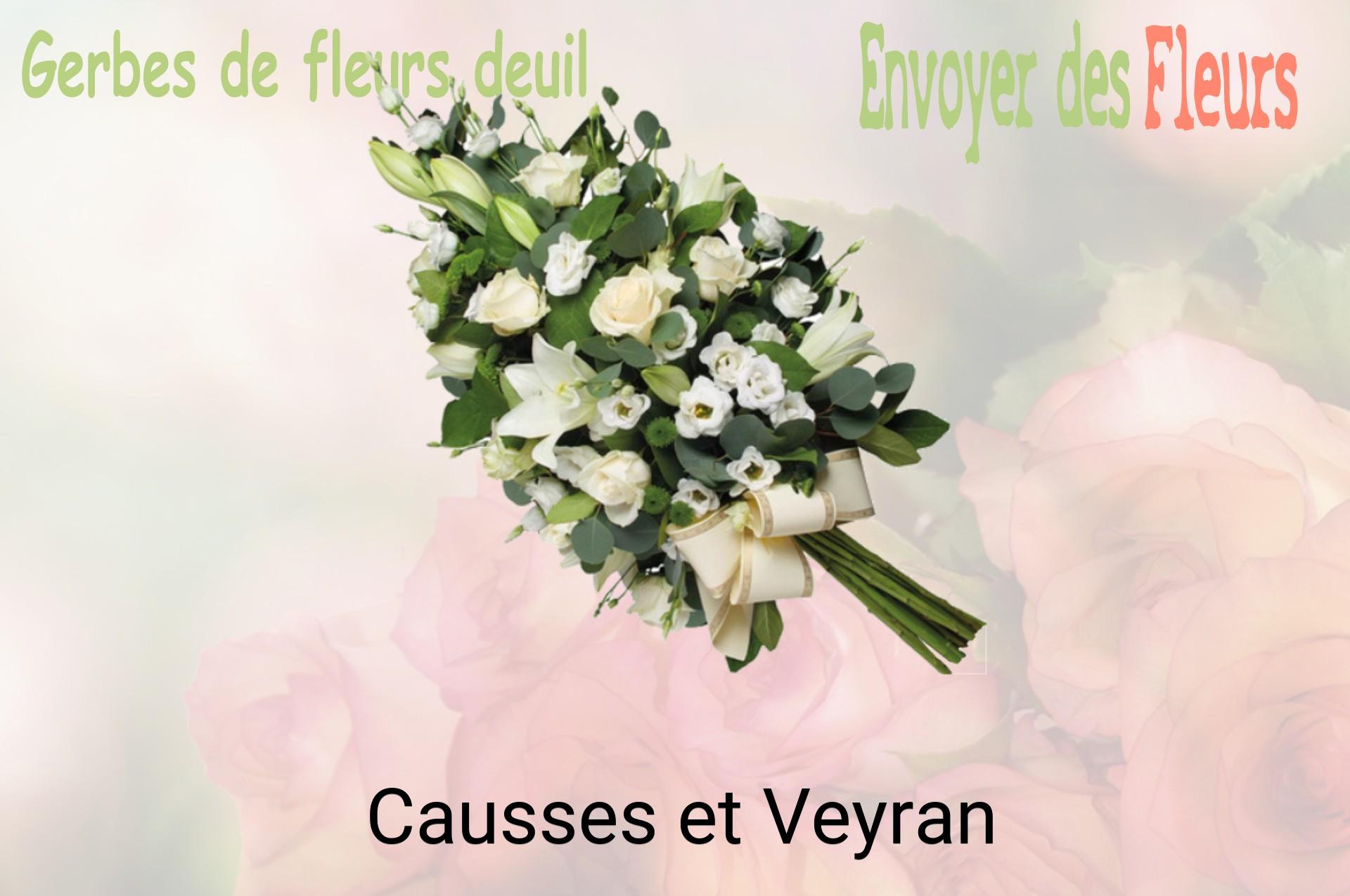 Gerbe de fleurs de deuil livrée à Causses-et-Veyran